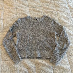 H&M Heather Gray Bouclé Scoop Crew Sweater